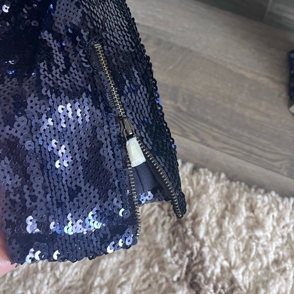 Sass & Bide blue sequined skinny pants with zipper at ankle. - Picture 6 of 8